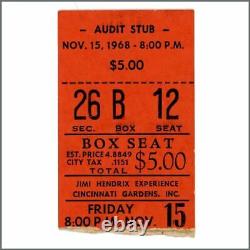 Jimi Hendrix Experience 1968 Cincinnati Gardens Concert Ticket Stub (USA)