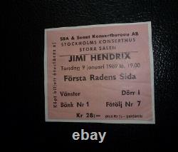 Jimi Hendrix Experience 1969 Original Sweden Concert Ticket Stub