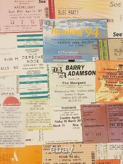 Job Lot Bundle 96 Used Concert Ticket Stubs and VIP pass mostly Indie Rock
