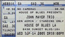 John Mayer Trio Concert Ticket Stub House Of Blues Sunset Strip LA 9/14/2005