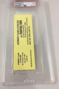 Johnny Cash 1983 Frontier Town Concert Ticket Full Psa Graded 6 Pop 4 Original