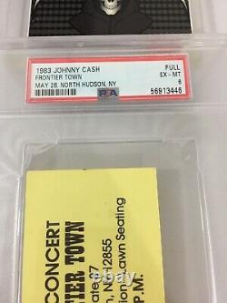Johnny Cash 1983 Frontier Town Concert Ticket Full Psa Graded 6 Pop 4 Original