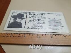 Johnny Cash January 23, 1988 Concert Ticket with Johnny's Photo On The Front Nice