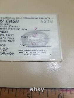 Johnny Cash January 23, 1988 Concert Ticket with Johnny's Photo On The Front Nice