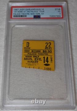 Judy Garland 1967 At Home At The Palace Tour NYC Concert Ticket Stub PSA