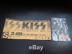 KISS 1977 Japan Tour Concert Ticket Stub for Nagoya w Promo Card from Victor