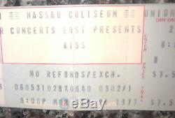 KISS 1977 Nassau Coliseum NY Unused Concert Ticket Stub Comic Book Blood 2/21/77