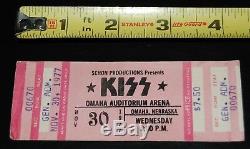 KISS Alive 2 Tour Omaha Nebraska Concert Nov 30 1977 FULL TICKET Stub Aucoin