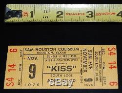 KISS Alive Tour Houston Texas Concert Nov 9 1975 FULL TICKET Stub Aucoin Gene