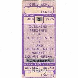 KISS & BOB SEGER & ARTFUL DODGER Concert Ticket Stub INDIANAPOLIS 8/2/76 Rare