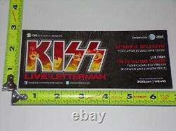 KISS Band David Letterman TV Concert Full Ticket Stub 2012 Tour New York City