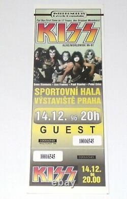 KISS Band GUEST Full Ticket Stub Dec 14 1996 Reunion Concert Tour Prague Czech