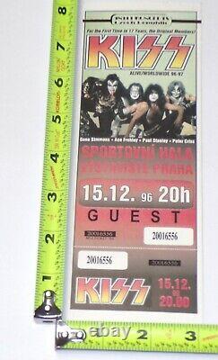 KISS Band GUEST Full Ticket Stub Dec 15 1996 Reunion Concert Tour Prague Czech