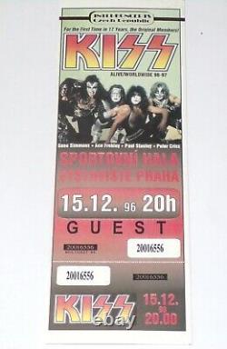 KISS Band GUEST Full Ticket Stub Dec 15 1996 Reunion Concert Tour Prague Czech
