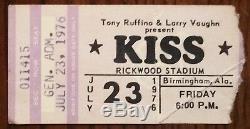 KISS (Band)-Gene Simmons-1976 Concert Ticket Stub (Birmingham-Rickwood)