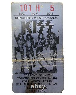 KISS Concert Ticket Stub August 11, 1976 The Destroyer Tour + 2010 Working Pass