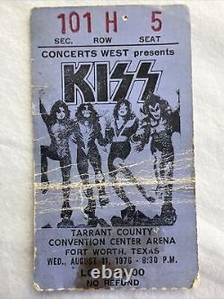 KISS Concert Ticket Stub August 11, 1976 The Destroyer Tour + 2010 Working Pass
