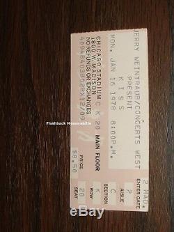 KISS Concert Ticket Stub JAN 16 1978 CHICAGO STADIUM Gene Simmons VERY RARE