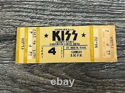 KISS FULL TICKET STUB Texas 9/4 1977 Love Gun Concert Tour Vintage Kiss Aucoin B