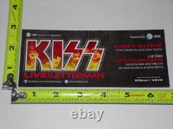KISS Full Ticket Stub David Letterman TV Concert 2012 Tour New York Vintage Kiss