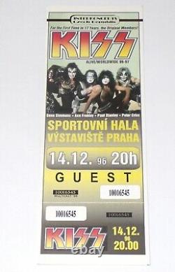 KISS Full Ticket Stub GUEST 1996 Reunion Concert Tour Prague Czech Vintage Kiss