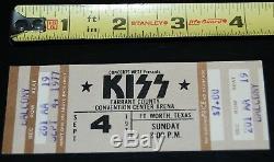 KISS Love Gun Can Am Tour Ft Worth Texas 1977 Concert BROWN TICKET Stub Aucoin