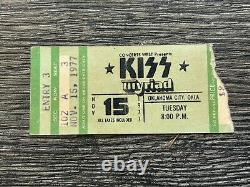 KISS TICKET STUB Alive 2 Concert Tour Oklahoma Nov 15 1977 Vintage Kiss Aucoin