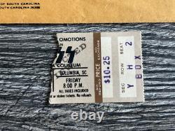 KISS TICKET STUB Alive 2 Concert Tour South Carolina Jan 6 1978 Vintage Aucoin