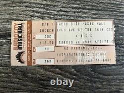 KISS TICKET STUB Radio City Music Hall NY Lick It Up Concert Tour Vintage Kiss