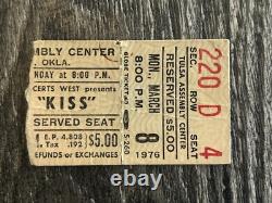 KISS Ticket Stub Alive Concert Tour Mar 8 1976 Oklahoma Vintage Kiss Aucoin