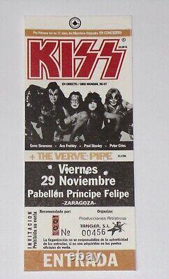 KISS Vintage Ticket Stub Reunion Tour 1996 CANCELLED Concert Zaragoza Spain