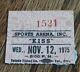 Kiss Band Alive Tour Concert Toledo Oh Sports Arena Ticket Stub November 12 1975