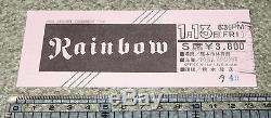 KUMAMOTO show! Rainbow JAPAN 143th Jan 1978 concert ticket stub RICHE BLACKMORE