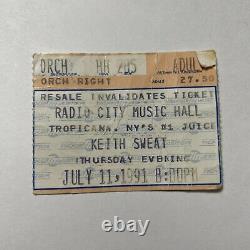Keith Sweat Radio City Music Hall NYC Concert Ticket Stub Vintage July 1991