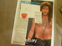 Kip Winger Signed Paper 1991 Concert Ticket Stub Paul Taylor Guitar Pick Photos