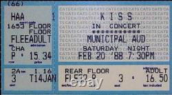 Kiss Concert Ticket Stub Kansas City Municipal Auditorium Rock Band 2/20/1986