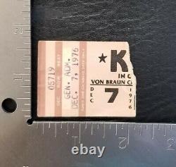 Kiss / Dr. Hook Vintage Dec. 7, 1976 Huntsville, Alabama Concert Ticket Stub