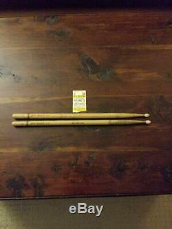 Kiss Eric Carr Drumsticks Concert Used, Lick It Up Tour, With Ticket Stub