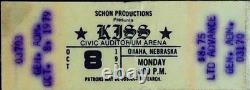 Kiss In Concert Civic Auditorium Arena Omaha NE Ticket Stub 10/8/1979 Taped