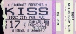 Kiss In Concert Sioux City Municipal Auditorium IA Ticket Stub Asylum 3/17/1986
