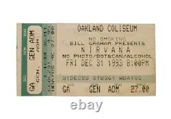 Kurt Cobain Nirvana Ticket Stub In Utero Tour 12/31/93 Concert Oakland Coliseum