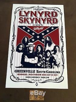 LAST SHOW LYNYRD SKYNYRD Concert Ticket Stub 10-19-77 GREENVILLE SOUTH CAROLINA
