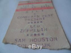 LED ZEPPELIN 1971 Original CONCERT TICKET STUB Houston, TX EX
