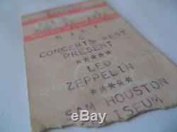 LED ZEPPELIN 1971 Original CONCERT TICKET STUB Houston, TX EX