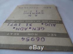 LED ZEPPELIN 1971 Original CONCERT TICKET STUB Orlando, FL EX