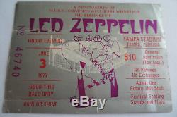 LED ZEPPELIN 1977 Original CONCERT TICKET STUB RIOT SHOW Tampa, FL EX