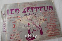 LED ZEPPELIN 1977 Original CONCERT ticket STUB RIOT SHOW in Tampa, FL