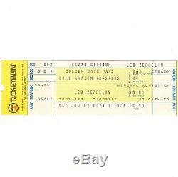 LED ZEPPELIN Full Unused Concert Ticket Stub SAN FRANCISCO CA 6/2/73 KEZAR Rare