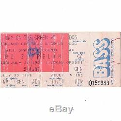 LED ZEPPELIN & JUDAS PRIEST Concert Ticket Stub OAKLAND 7/24/77 LAST USA CONCERT