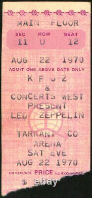 LED ZEPPELIN-John Bonham-1970 Concert Ticket Stub (Fort Worth-Tarrant Arena)